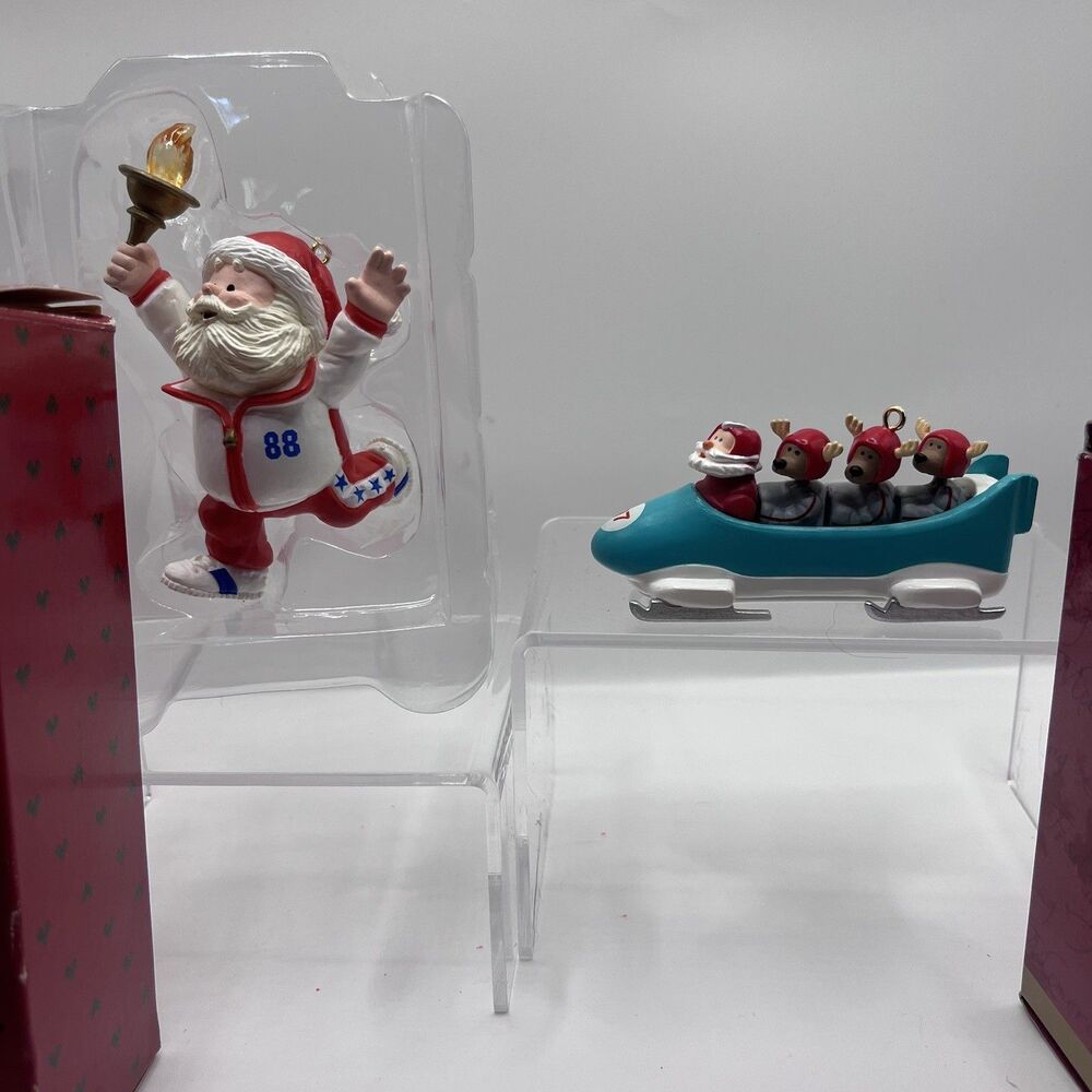 Hallmark Go For The Gold Christmas Ornament Santa Olympics & Bob Sled (26)